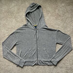 Cropped zip up hoodie